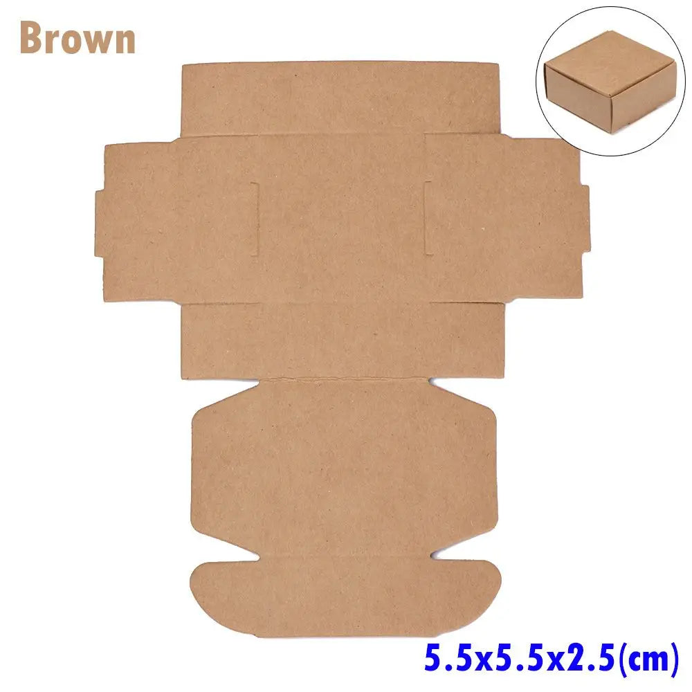 10-Pack Kraft Paper Gift Boxes – 9 Sizes Brown White Black Gift Packaging Boxes Axl brown-5.5x5.5x2.5cm