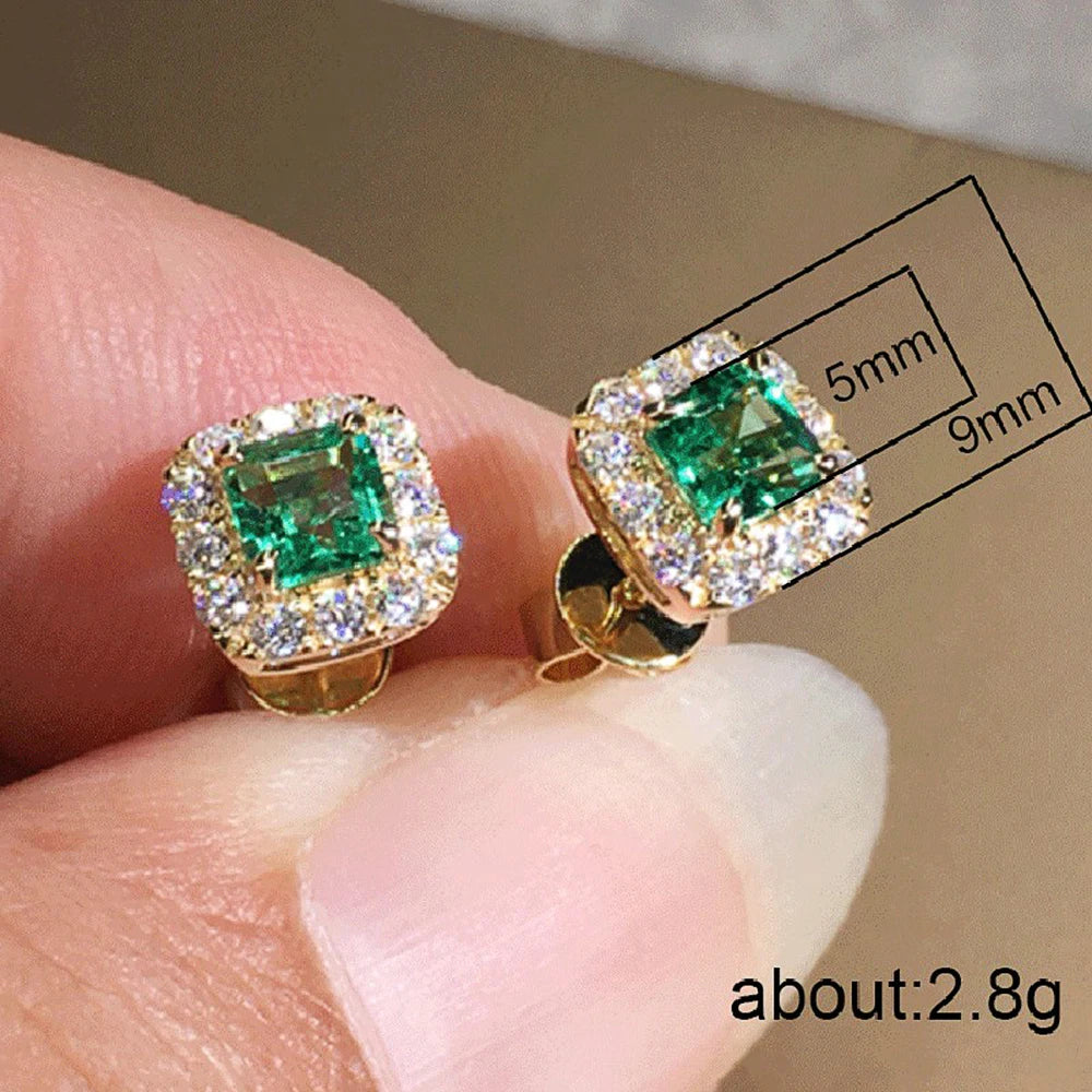 Huitan Cubic Zirconia Stud Earrings – Geometric Fashion Jewelry Stud Earrings Axl