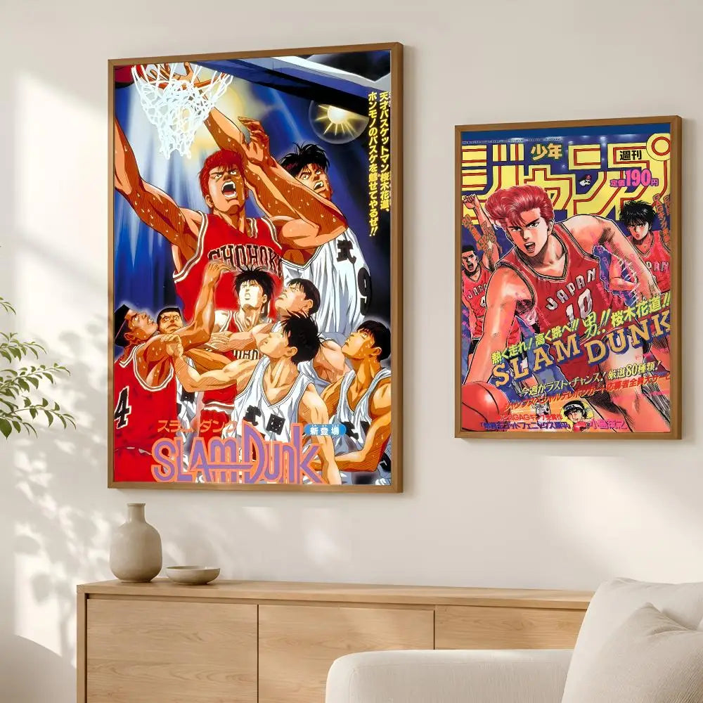 Slam Dunk Anime Self-Stick Wall Poster – HD Waterproof Art Anime Wall Poster Axl