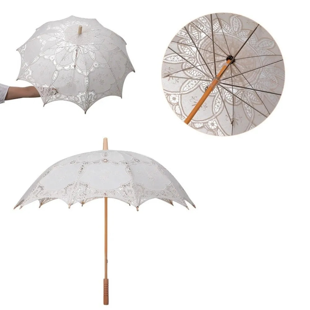 Lace Parasol Umbrella – Wedding Prop & Flower Girl Décor Decorative Lace Parasol Axl beige-65cm