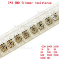 10PCS SMD 3x3 Trimmer Potentiometer | Variable Resistor 100Ω–1M Trimmer Potentiometer Axl 100K ohm
