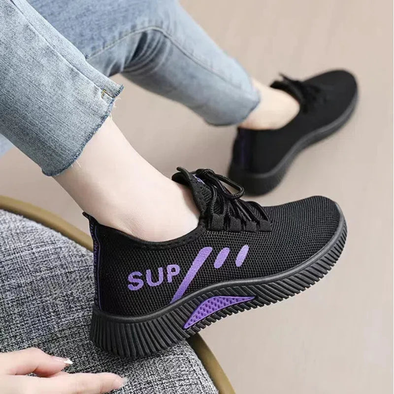 Women's Platform Tennis Sneakers – Faux Leather Slip-On Shoes Platform Tennis Sneakers Axl PURPLE 36