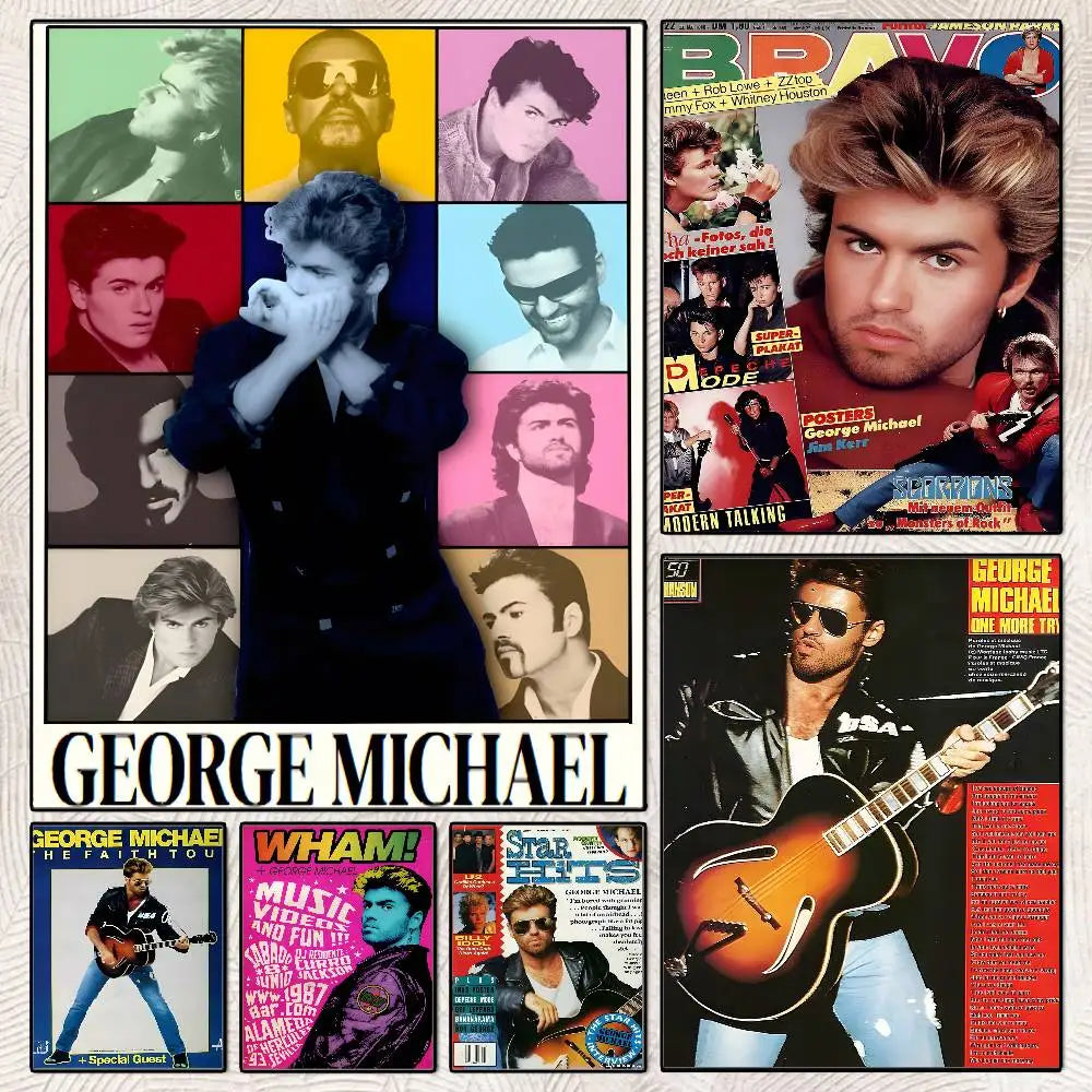 George Michael HD Self-Adhesive Waterproof Wall Poster Wall Art Poster Axl