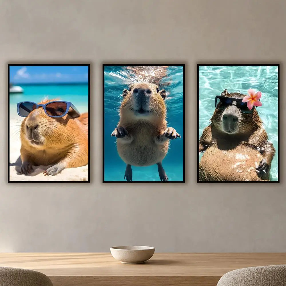 Capybara Waterproof PVC Poster Stickers – Wall Décor & Gift Wall Decor Stickers Axl