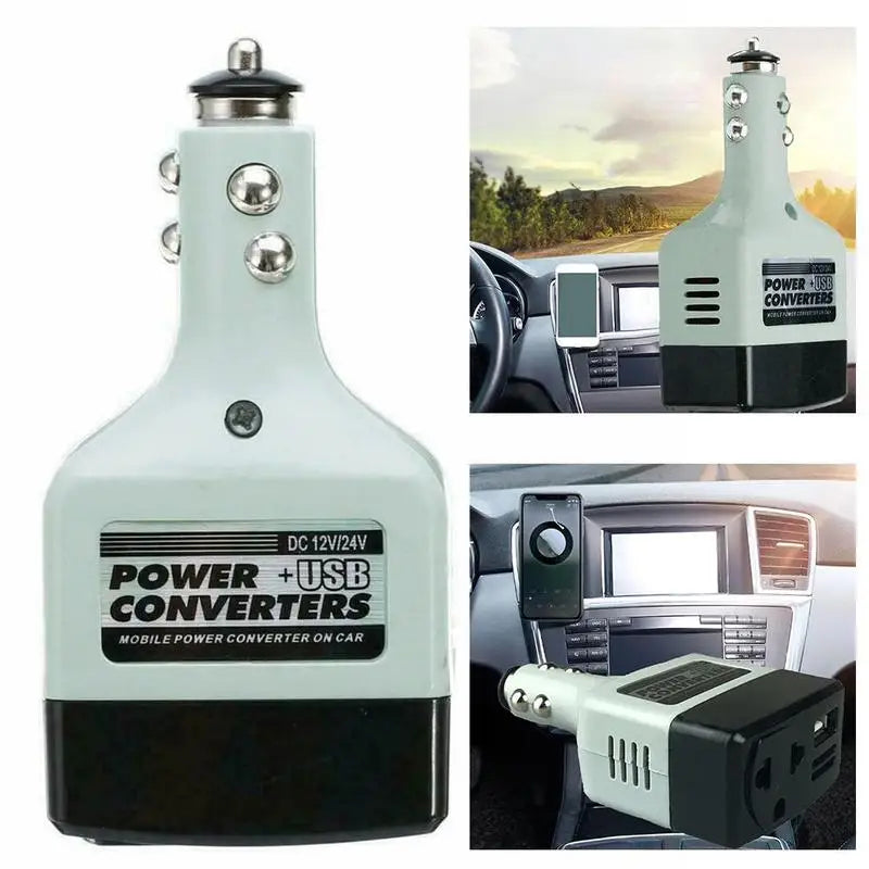 12V/24V to 220V Car Power Inverter with USB Charging Port Car Power Inverter Axl