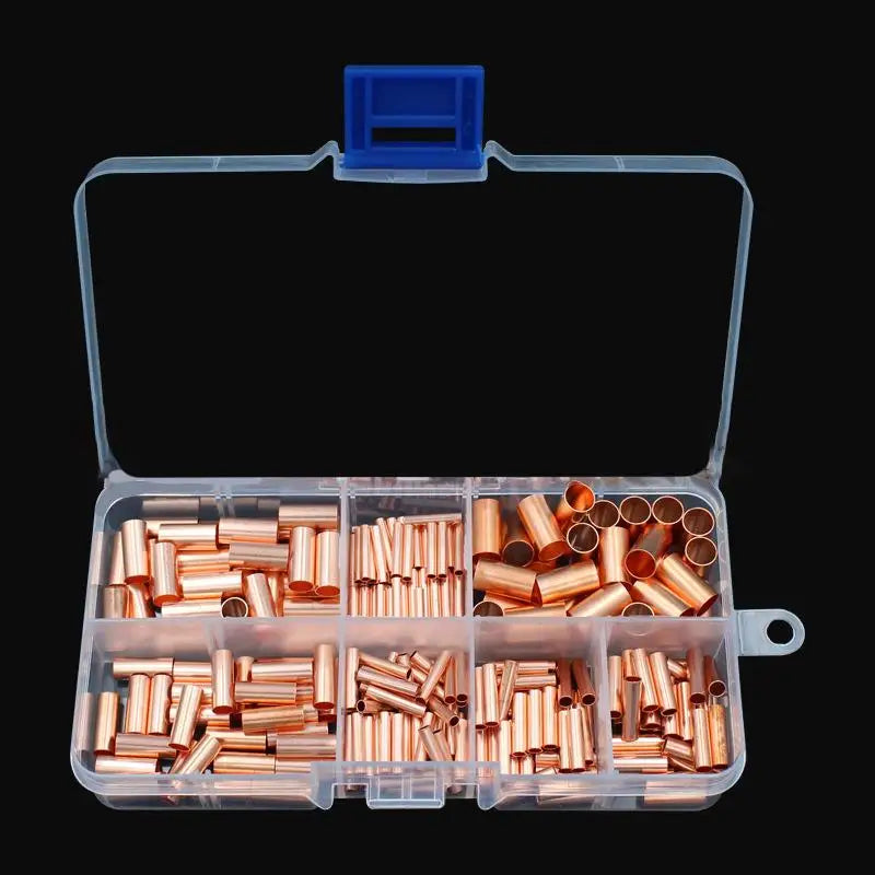 Copper Crimp Connector Kit – 7-Size Wire Ferrule Assortment Crimp Terminal Kit Axl
