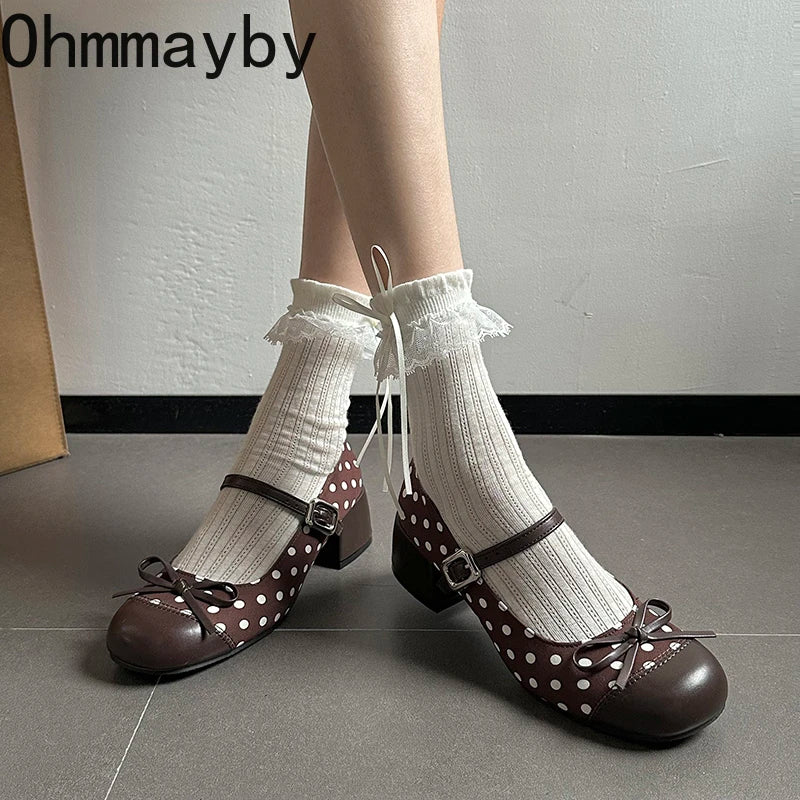 Women's Mary Jane Pumps – Butterfly-Knot Buckle Block Heel Mary Jane Pumps Axl