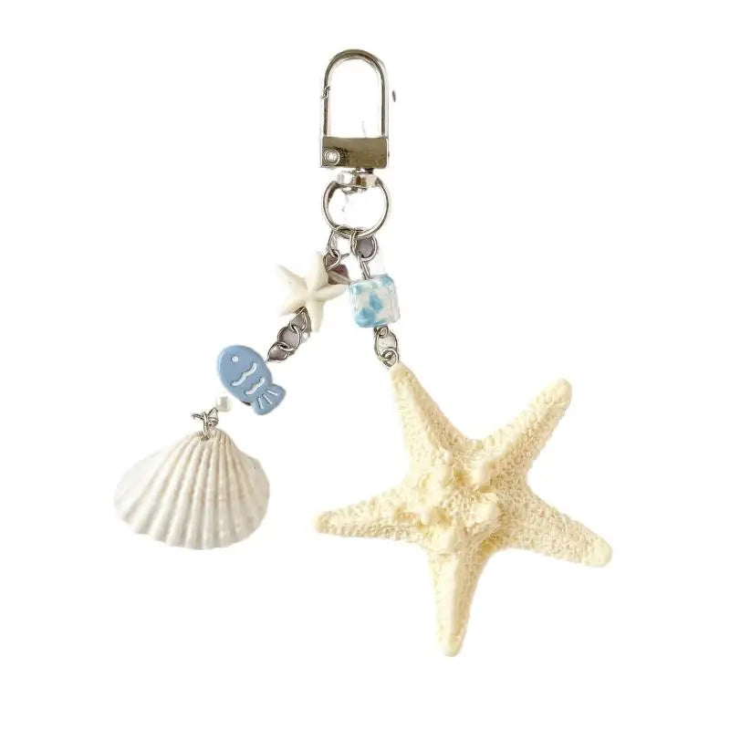 Ocean Shells & Starfish Keychain Phone Strap Charm | Resin Keychain Charm Axl