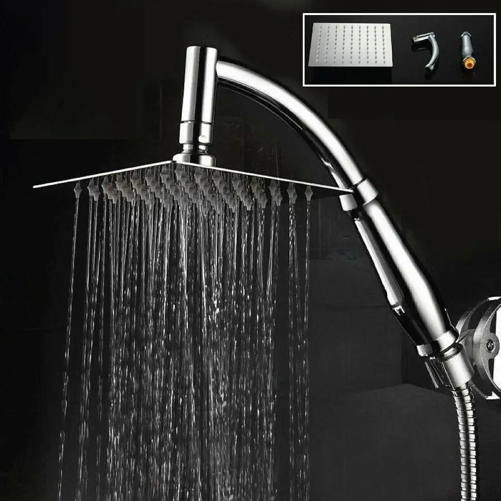 8" Square Rainfall Shower Head – Stainless Steel Chrome Rainfall Shower Head Axl