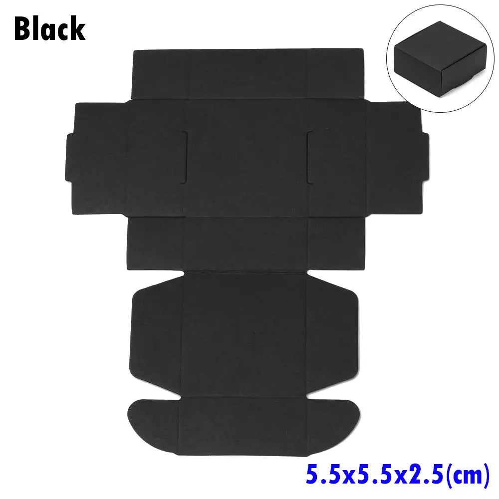 10-Pack Kraft Paper Gift Boxes – 9 Sizes Brown White Black Gift Packaging Boxes Axl black-5.5x5.5x2.5cm