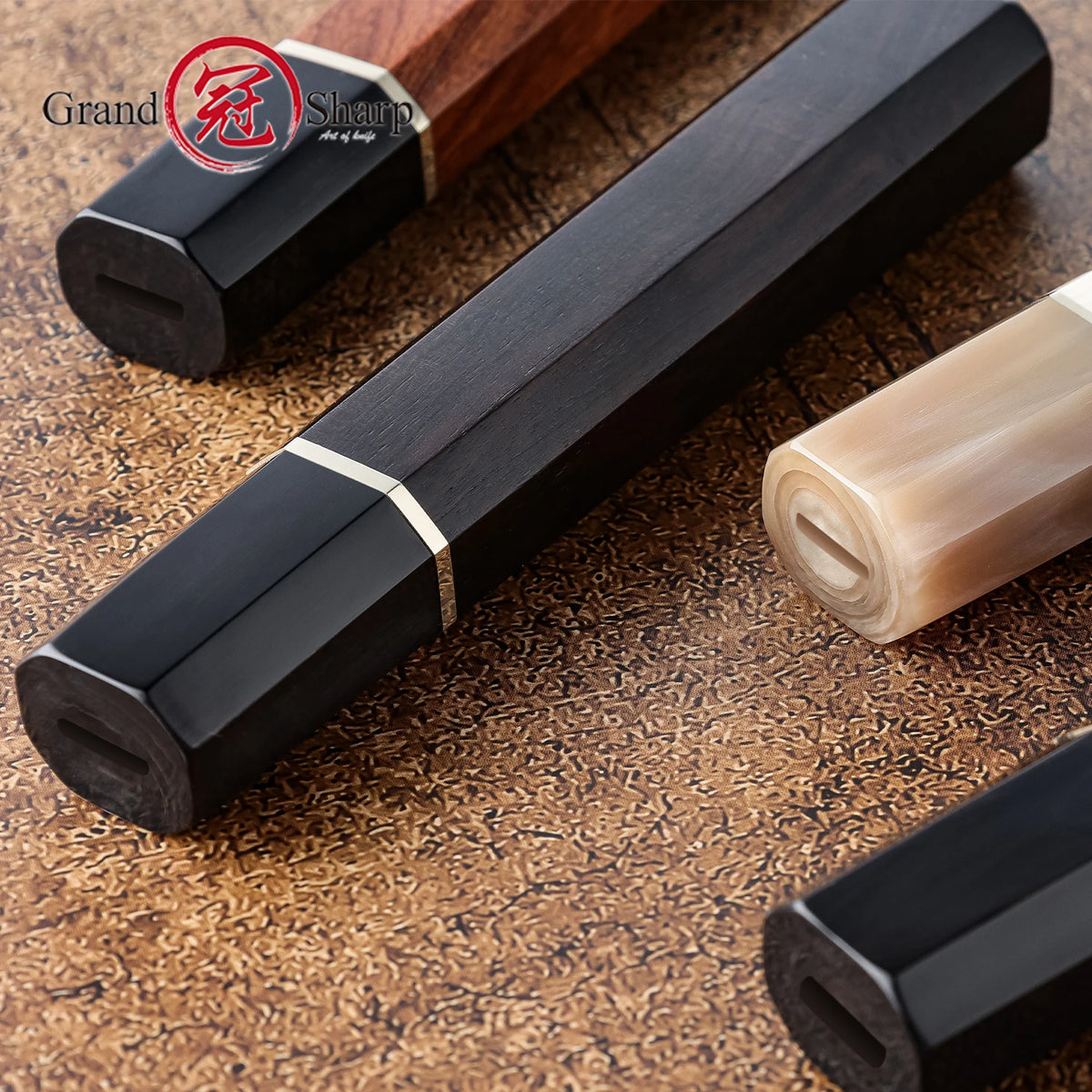 Grandsharp DIY Knife Handle – Ebony & Desert Ironwood Blank DIY Knife Handle Axl
