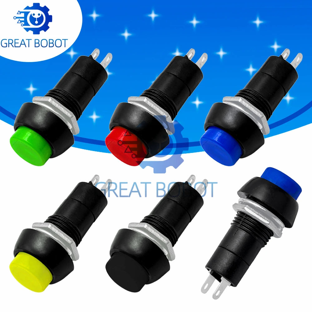 12mm Push Button Switch 2-Pin Momentary Self-Lock ON/OFF 3A 150V Push Button Switch Axl