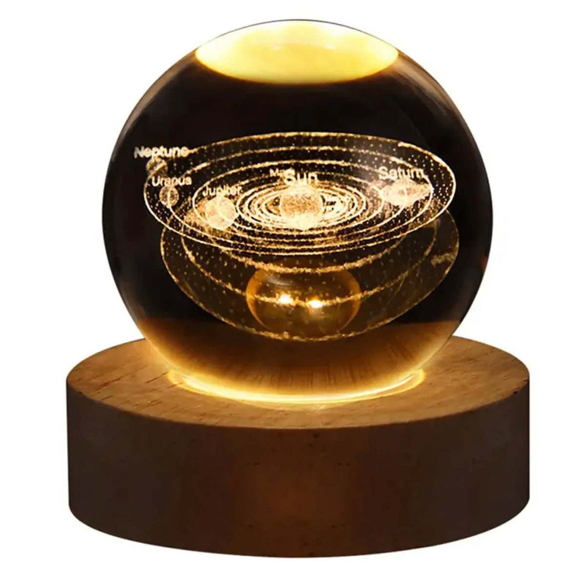 3D LED Galaxy Crystal Ball Night Light – Kids Bedroom Lamp LED Night Light Axl Solar system