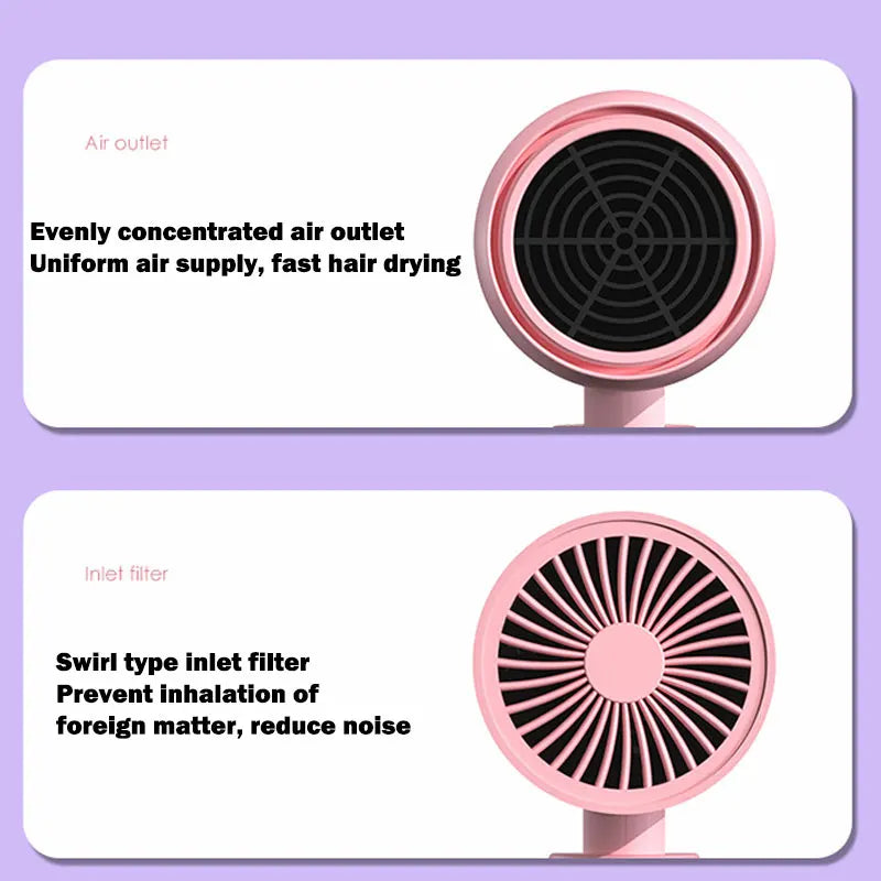 BALASHOV Mini Folding Hair Dryer 750W Travel Blow Dryer + Bag Travel Hair Dryer Axl
