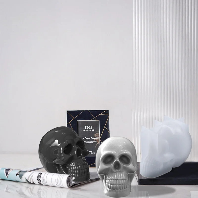 3D Skull Silicone Mold – Halloween Candle, Soap & Resin Craft Silicone Craft Mold Axl