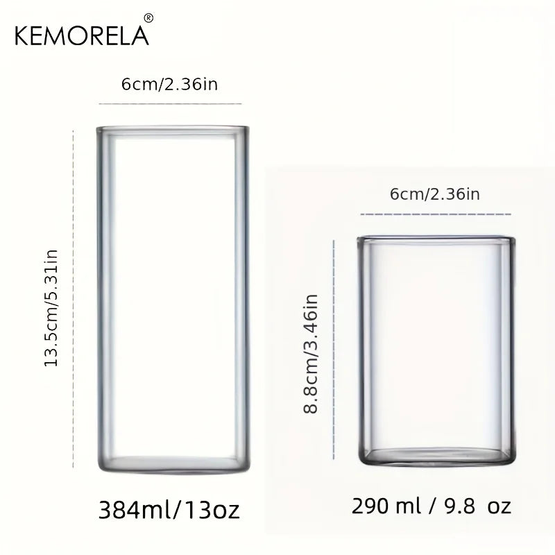 KEMORELA 4pc Highball Glasses 15oz/19oz – Clear Tall Drink Cups Highball Glasses Set Axl