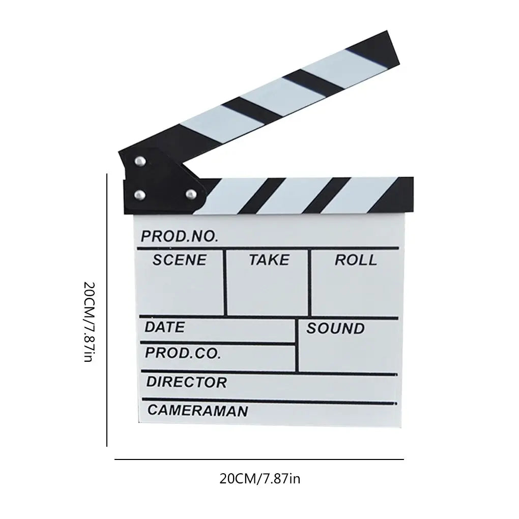 Wooden Director Clapperboard | Film Slate Photography Prop 30x27cm Photography Prop Axl White -20x20cm-