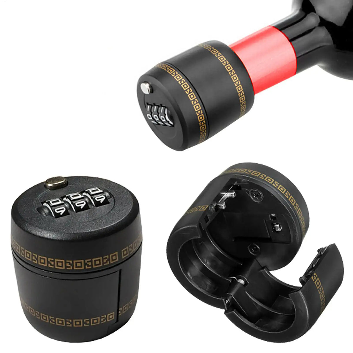 Wine Bottle Combination Lock – 3-Digit Password Stopper Wine Bottle Lock Axl