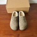 Unisex Suede Clogs – Cork Footbed Flat Mules & Arch Support Suede Clogs Axl Brown 36