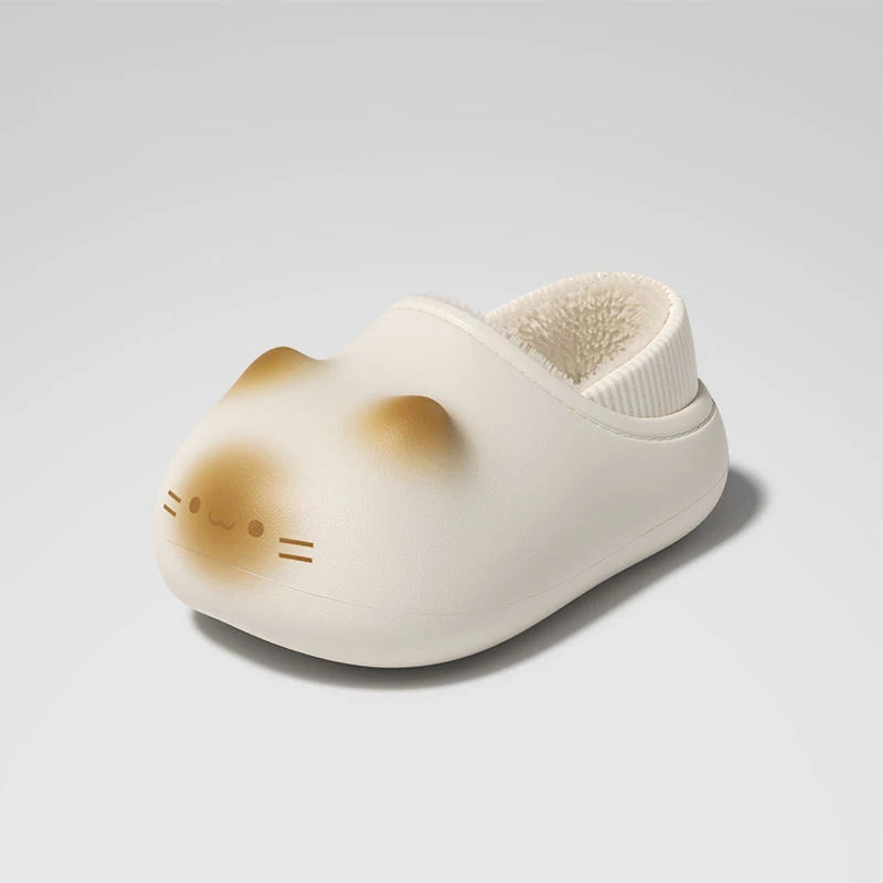 Lorilury Fuzzy Cat Slippers – Women's Warm Indoor Furry Shoes Fuzzy Indoor Slippers Axl Beige-loafer 42-43
