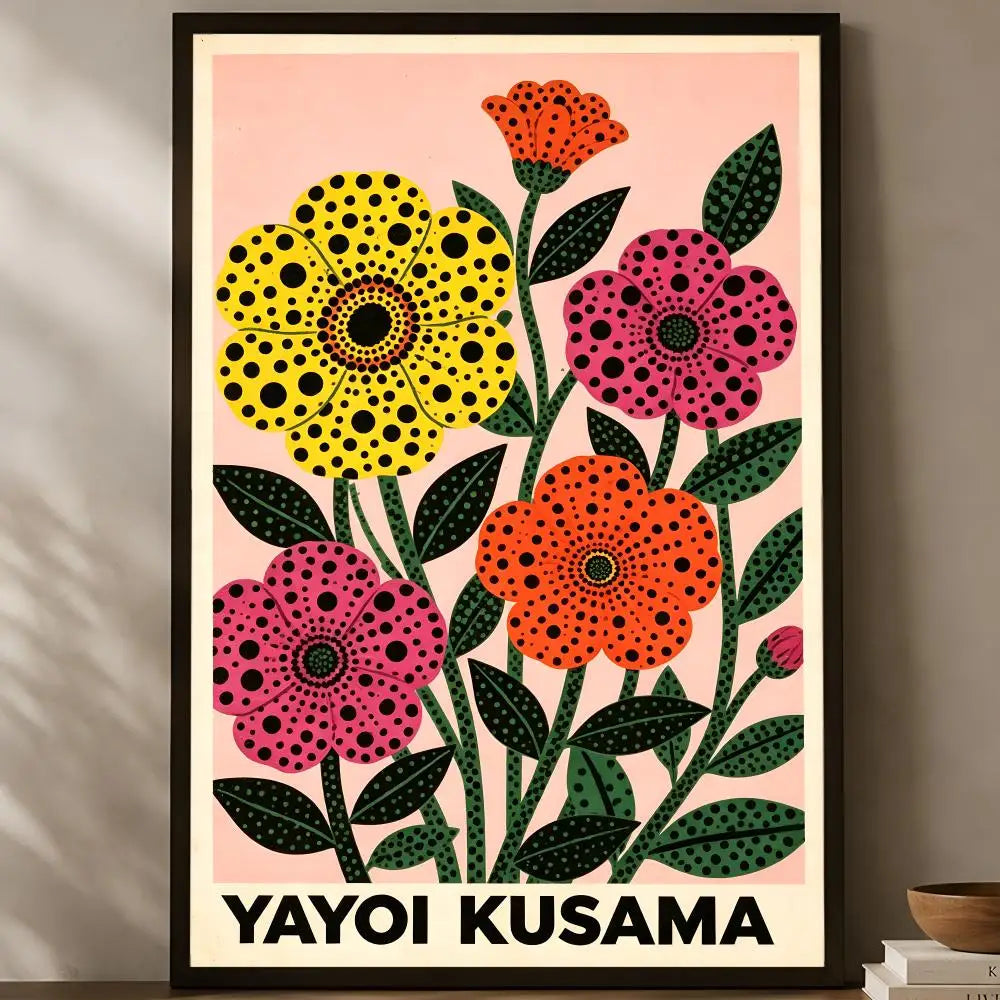 Yayoi Kusama Wall Art Poster – Self-Stick Waterproof HD Wall Art Poster Axl White07 40X50cmNoframe