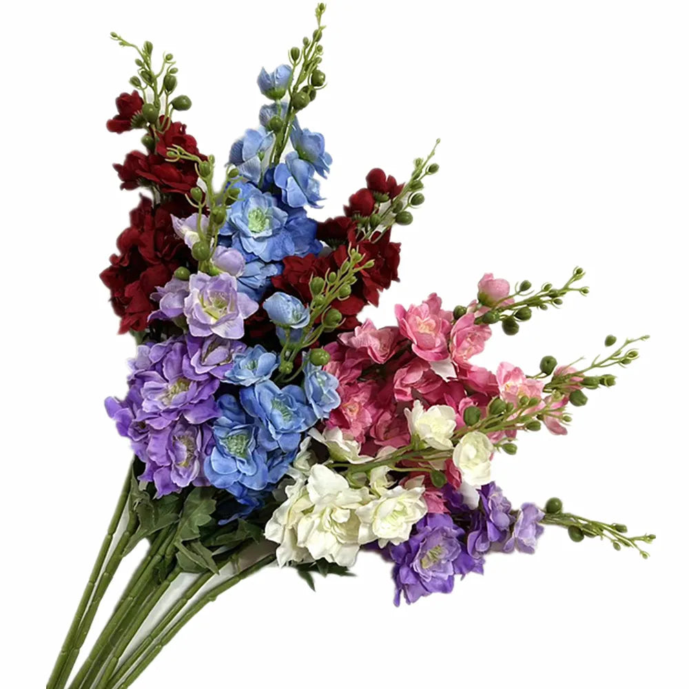 Artificial Delphinium Silk Flower Stems – Purple, Blue & White Artificial Flower Stems Axl