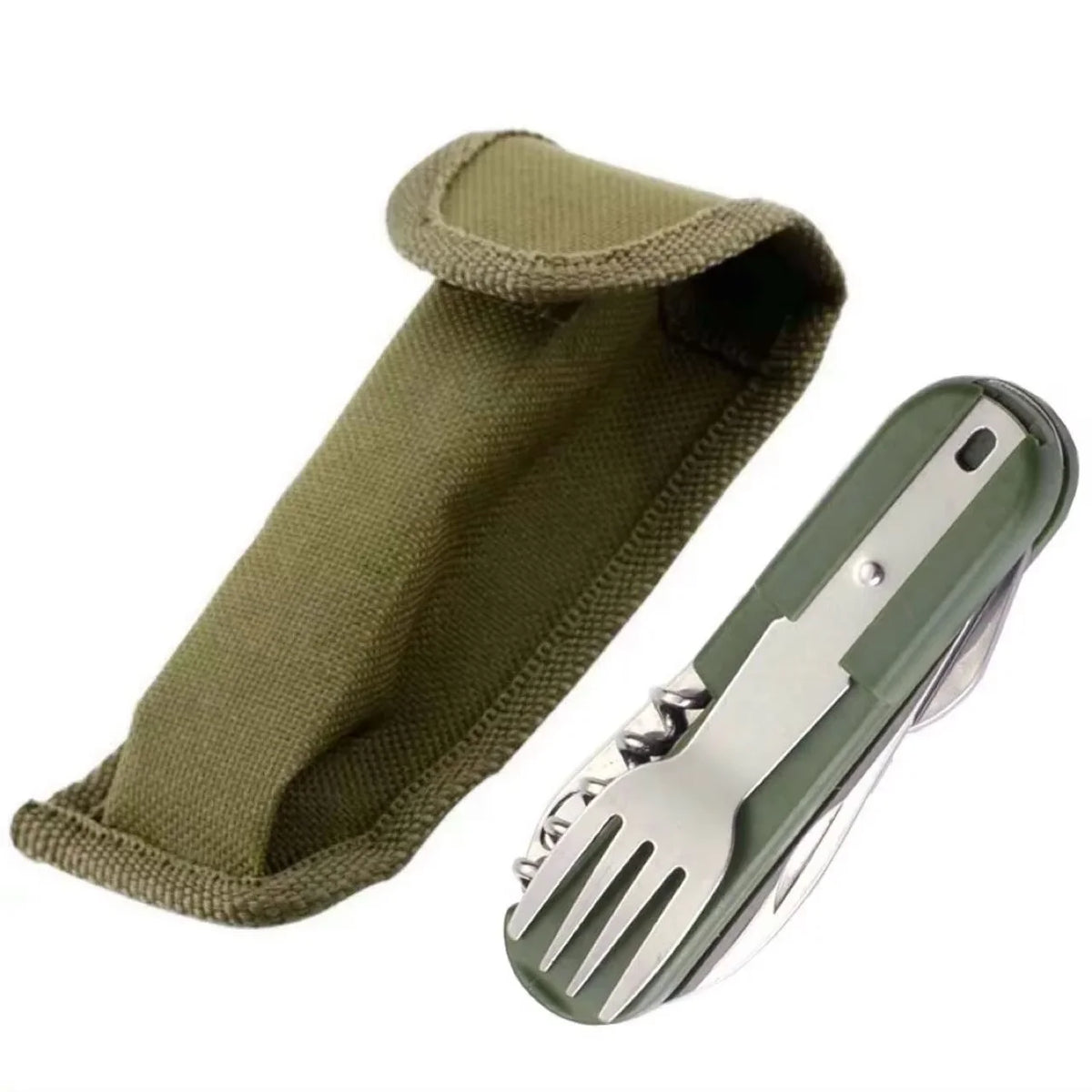 Folding Camping Utensil Set – Stainless Steel Fork Spoon Knife Camping Utensil Set Axl 1pcs