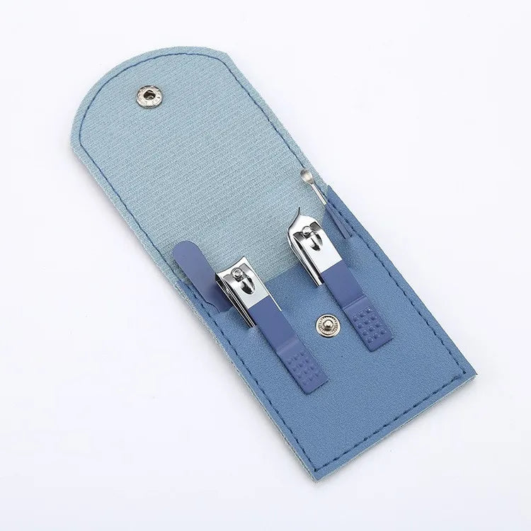 Stainless Steel Nail Clipper & Cuticle Remover Manicure Set Nail Care Set Axl 4-piece blue pack