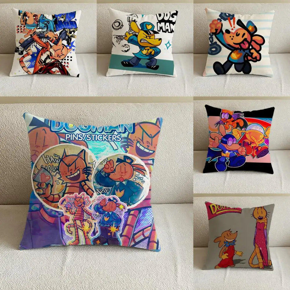 Cartoon Dog Linen Cushion Cover – Sofa, Bed & Chair Décor Linen Cushion Cover Axl