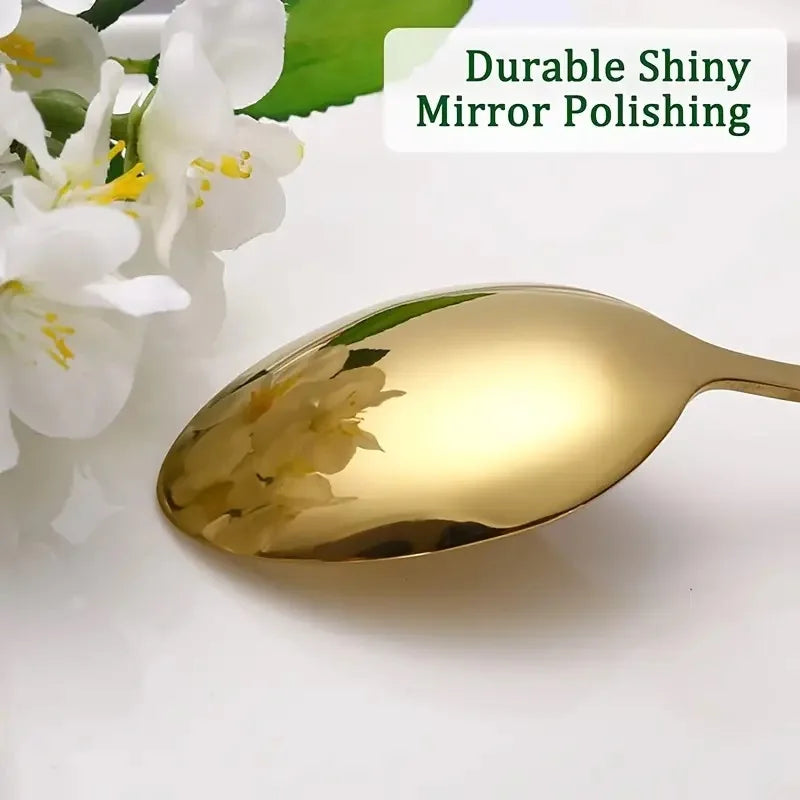 6-Piece Gold Stainless Steel Teaspoons – Coffee Spoon Set Teaspoon Set Axl