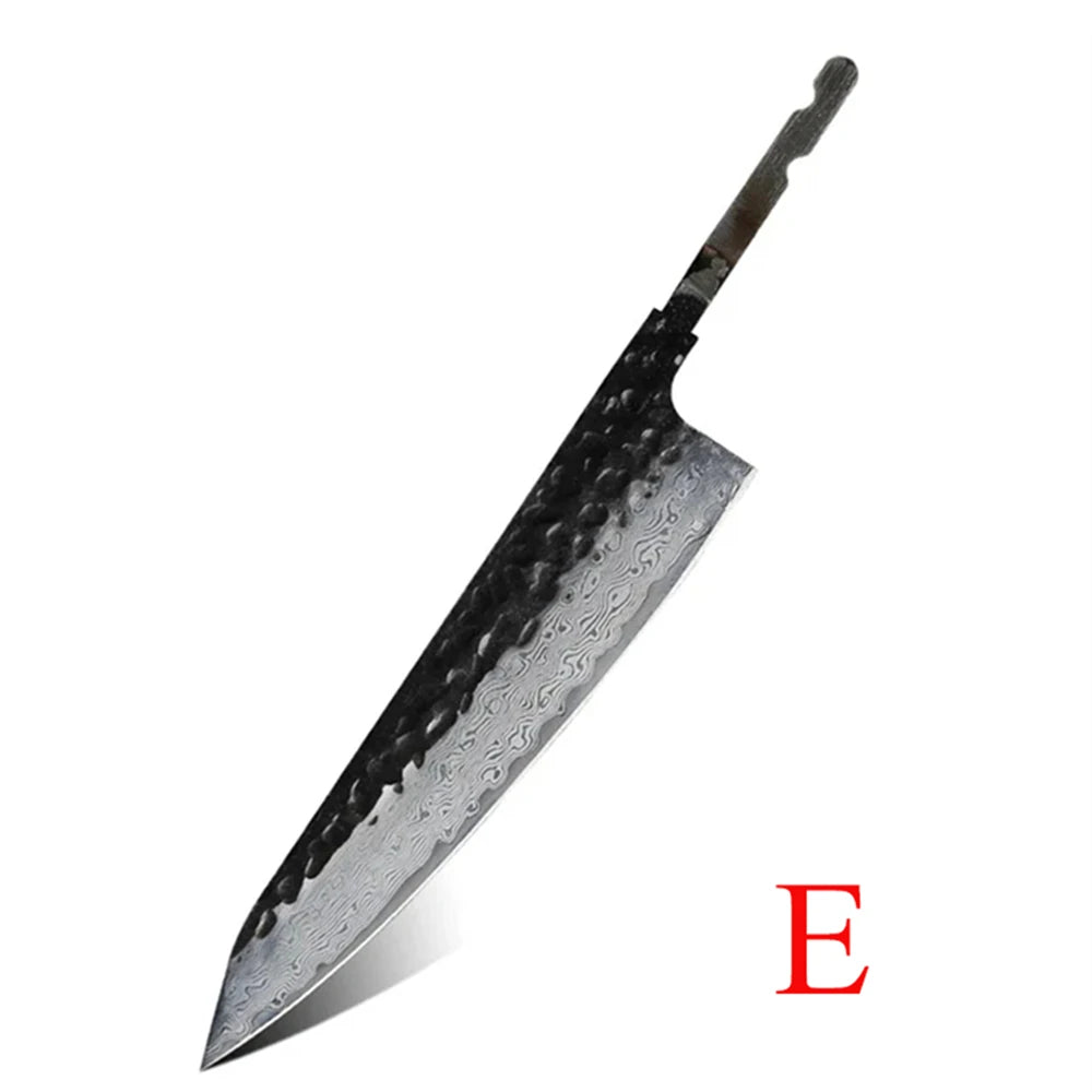 Hand Forged Damascus Timascus Chef Knife Blank Blade – DIY Knife Blank Blade Axl Kitchen Blade-E