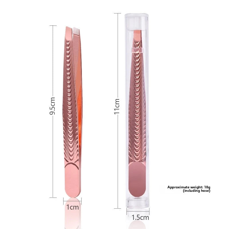 Slant Tip Stainless Steel Tweezers – Brow & Eyelash Tool Beauty Tweezers Axl