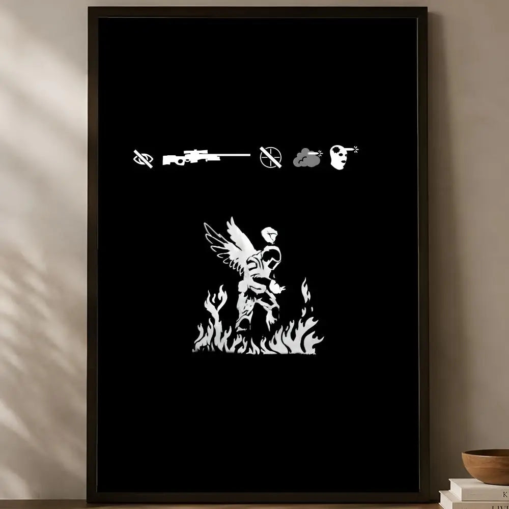CS:GO Gaming Wall Poster – Self-Stick HD Waterproof Art Gaming Wall Poster Axl White10 50X70cmNoframe