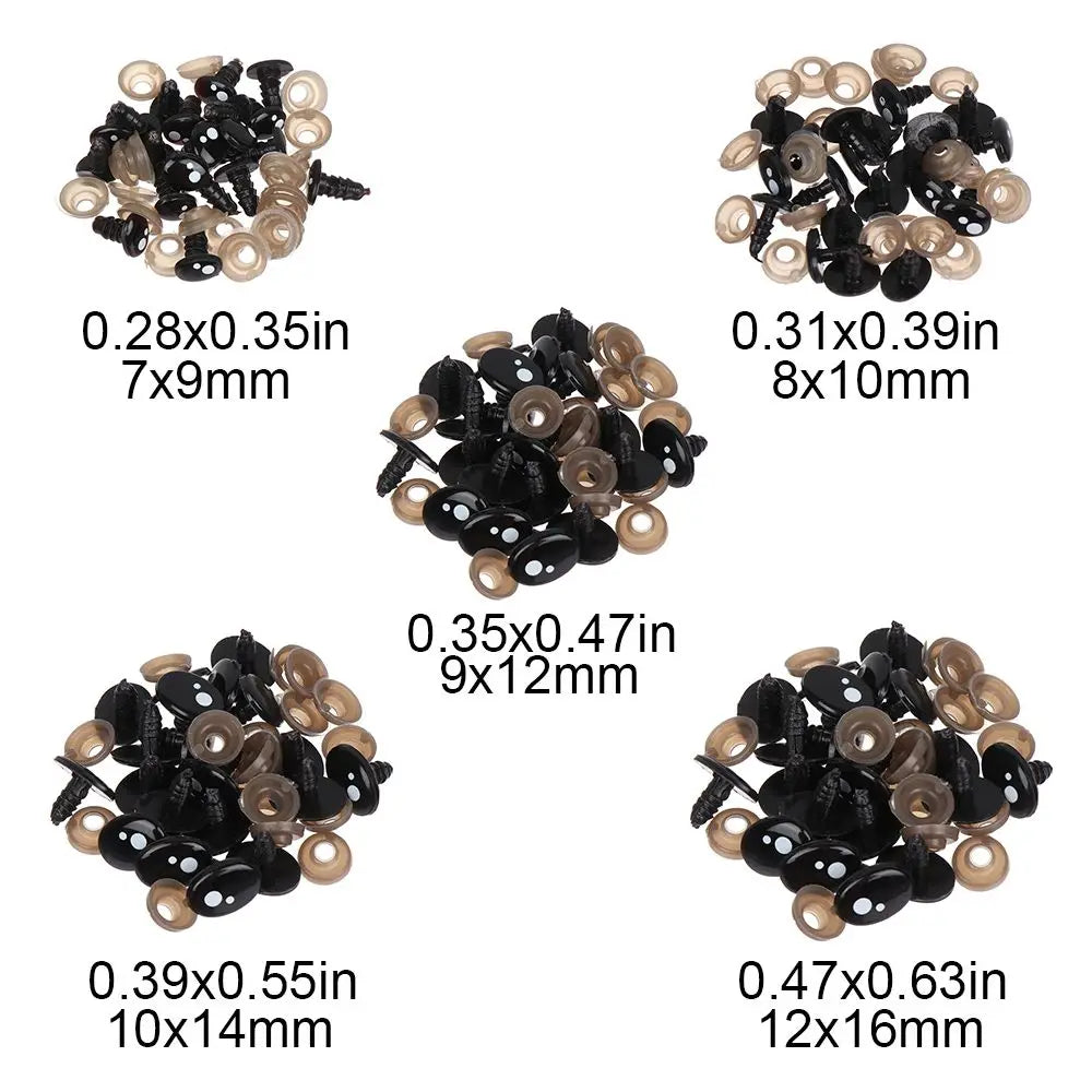 Oval Plastic Safety Eyes for Dolls, Bears & Puppets – 20/40 Pcs Doll Safety Eyes Axl