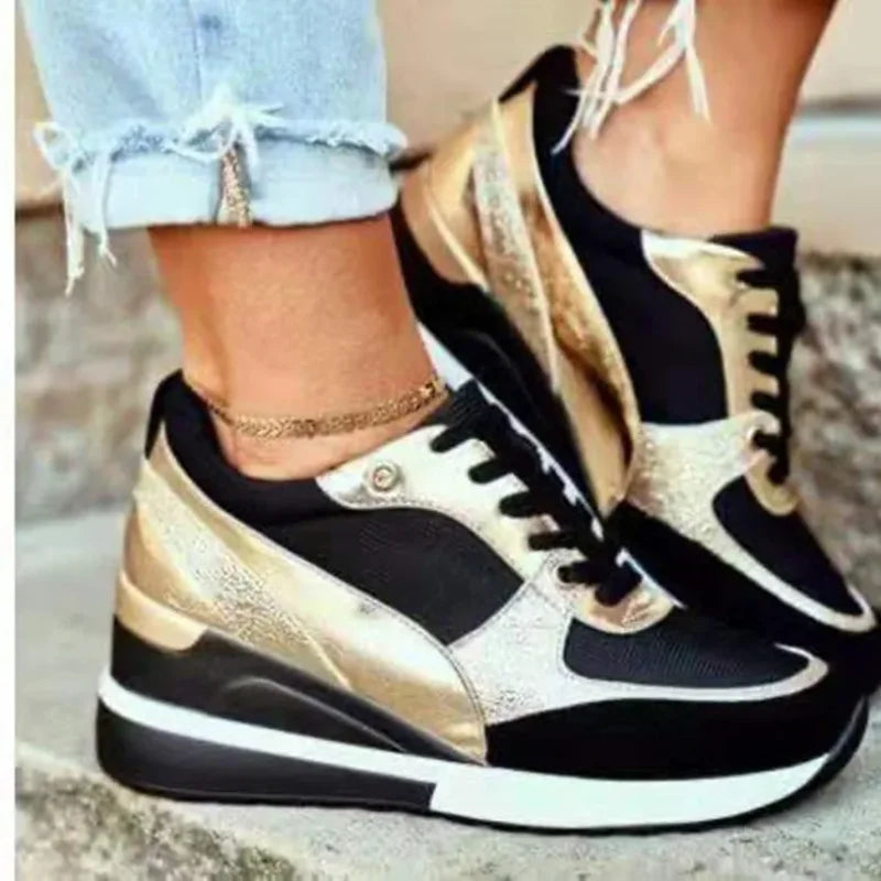 Women's Platform Dad Sneakers – Lace-Up Casual Shoes Platform Sneakers Axl