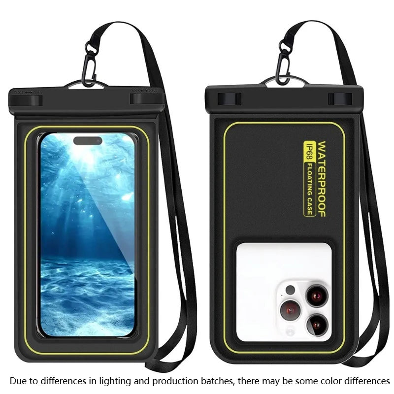 Phone Waterproof Bag with Tether – Beach, Swim & Ski Case Waterproof Phone Bag Axl black-1pcs