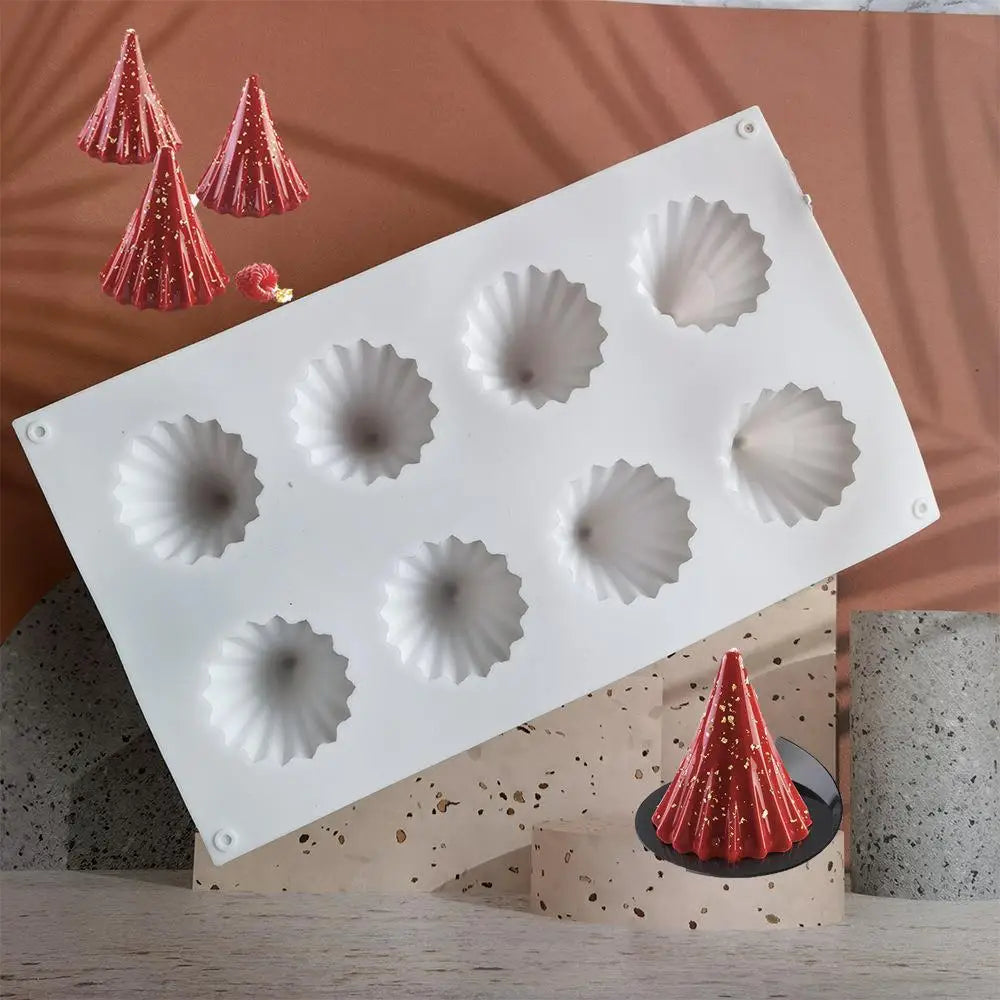 8-Grid Christmas Tree Silicone Mold – Chocolate, Candle & Fondant Silicone Baking Mold Axl