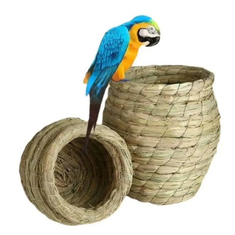 Handmade Grass Woven Bird Nest – Hanging Parrot & Hummingbird Hut Bird Nest Hut Axl