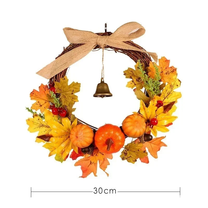 Pumpkin Maple Leaf Bell Garland – Fall Door Hanging Decor Seasonal Door Hanging Axl 1pcs