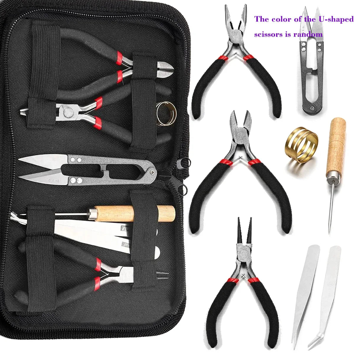 Jewelry Pliers Set – Round, Needle, Wire & Elbow Craft Tools Jewelry Pliers Set Axl Black 1 set