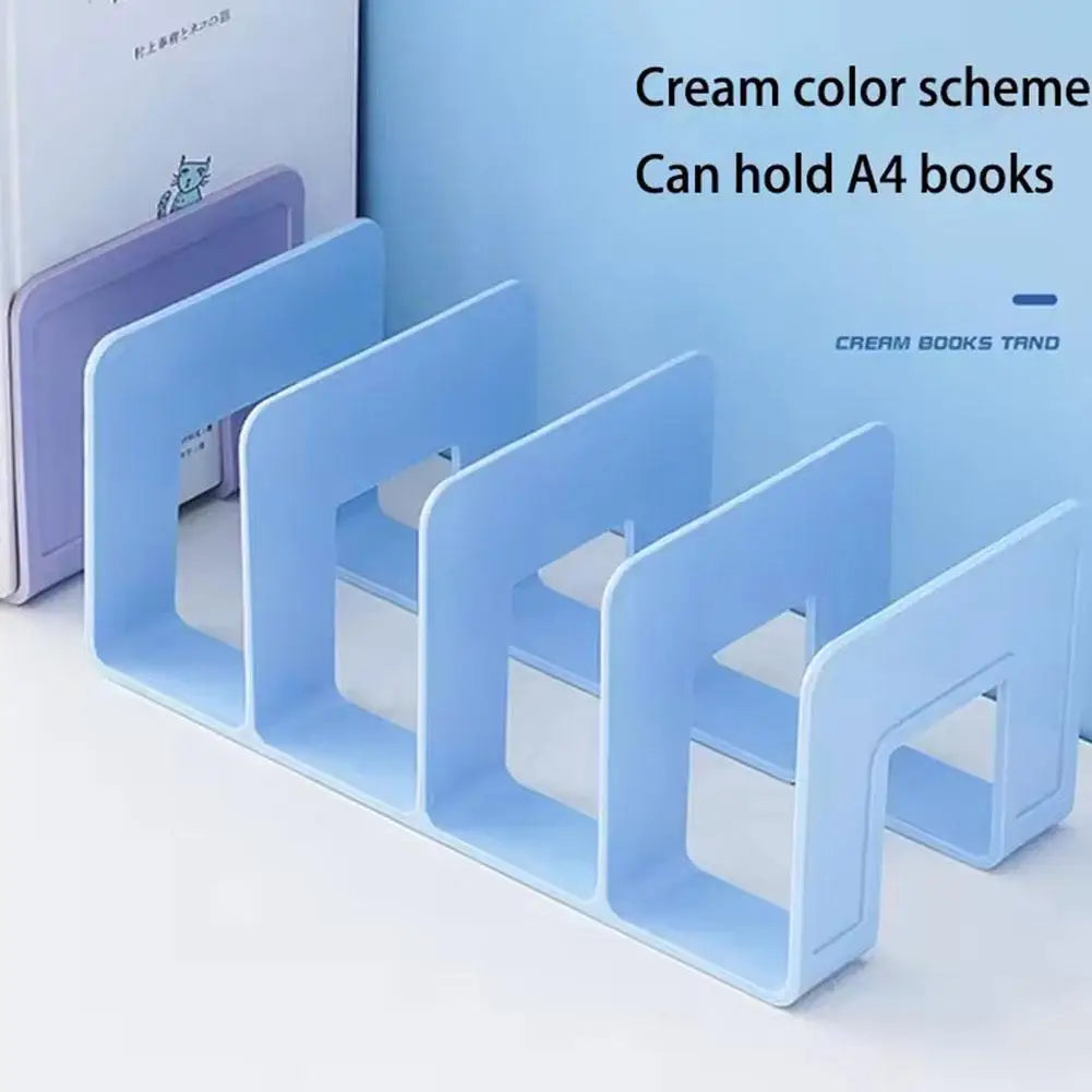 L-Type Plastic Bookend & 4-Shelf Desktop File Organizer Desktop Book Organizer Axl