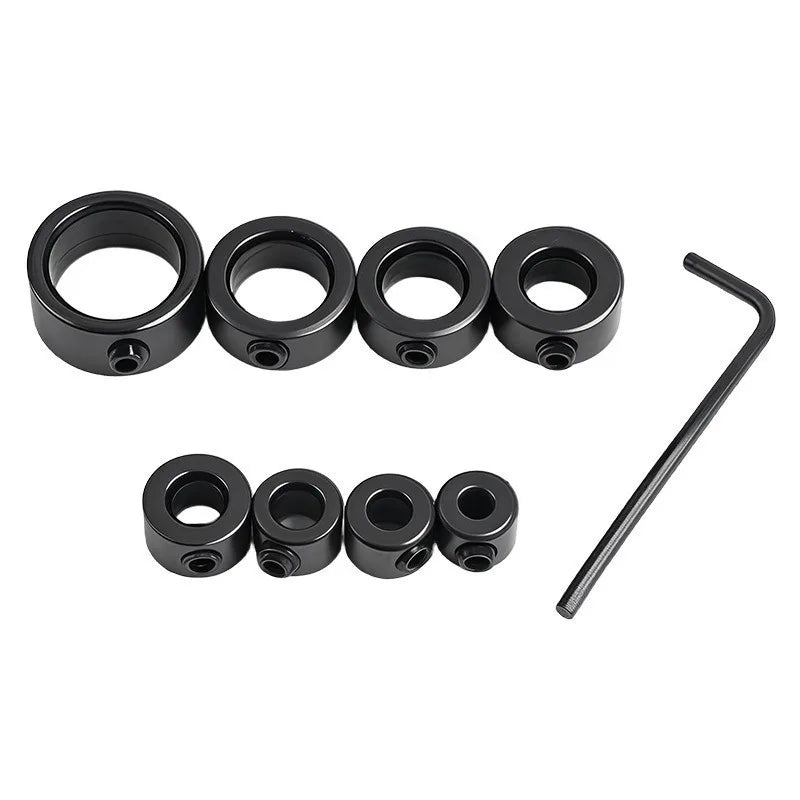 Depth Stop Drill Bit Collar Set with Hex Wrench | Woodworking Drill Depth Stop Set Axl black-1set