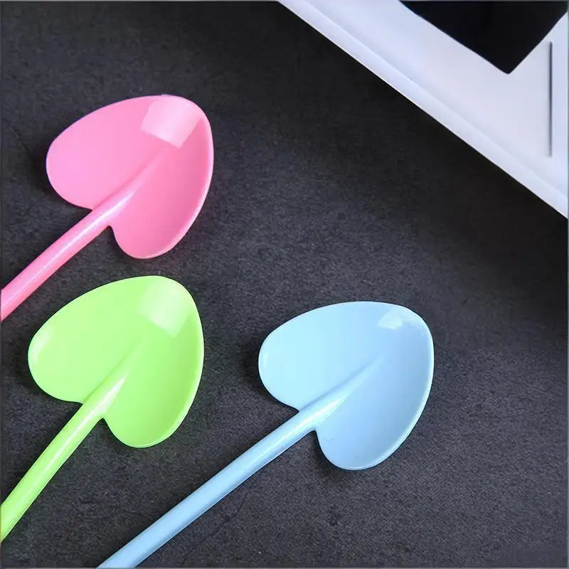 100 Heart Shaped Disposable Spoons – Colorful Party Dessert Disposable Party Spoons Axl