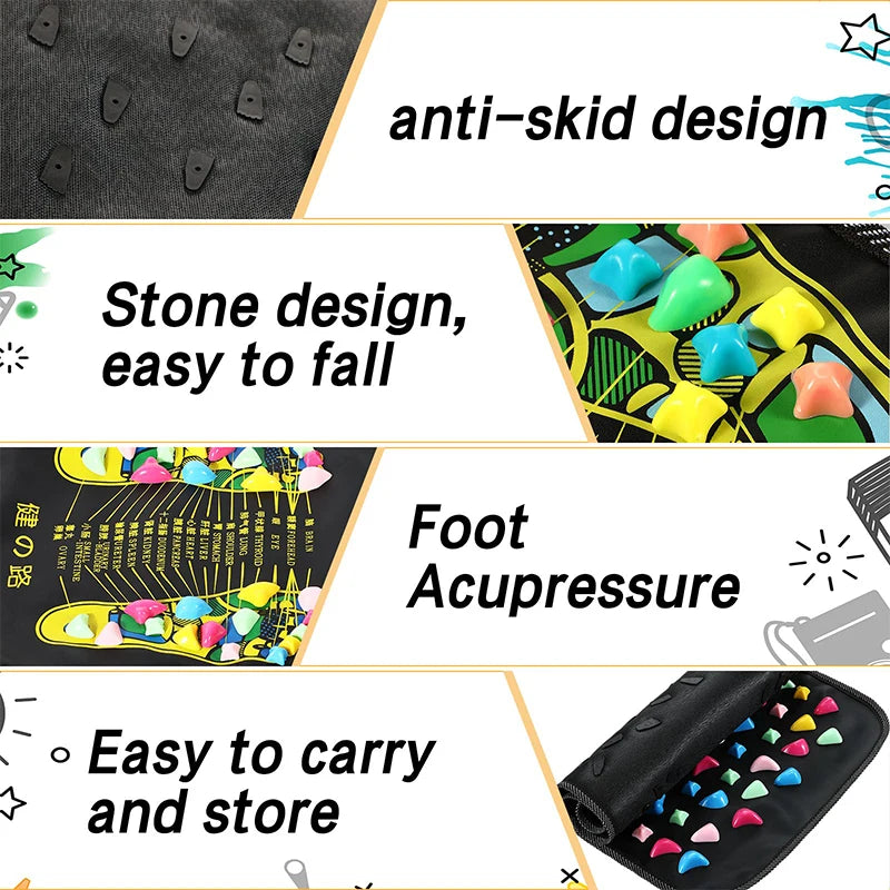 Reflexology Foot Massage Mat – Acupressure Walk Stone Pad Foot Massage Mat Axl