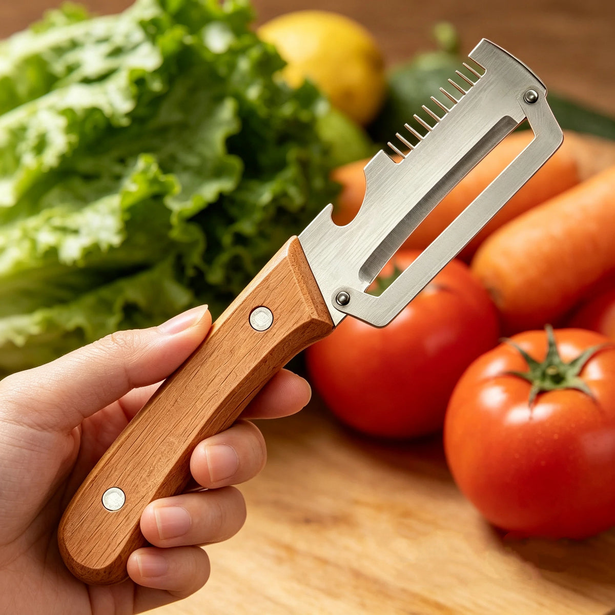 Wooden Handle Stainless Steel Vegetable & Fruit Peeler Vegetable Peeler Axl
