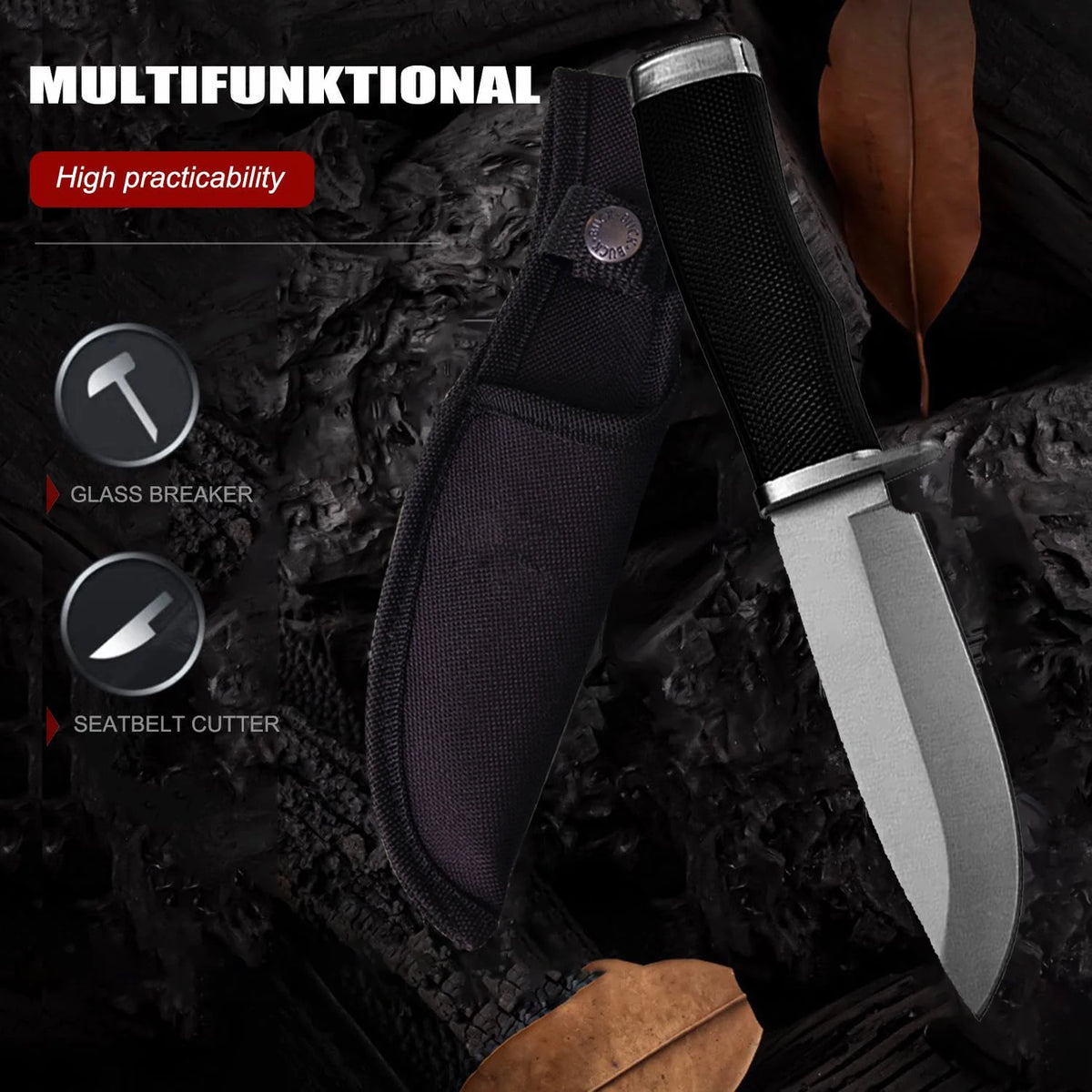 Outdoor Fixed Blade Knife – Stainless Steel Hunting & Hiking Fixed Blade Knife Axl