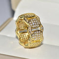 Huitan Women's CZ Wedding Band Ring | Silver & Gold Pave Wedding Band Ring Axl T0773 8