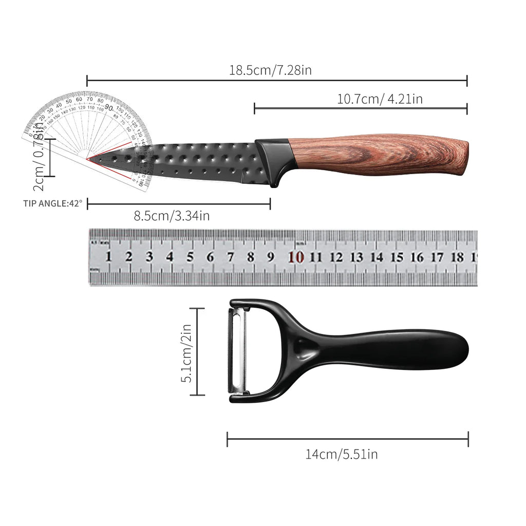 2-Piece Stainless Steel Paring & Fruit Knife Set | Non-Stick Paring Knife Set Axl