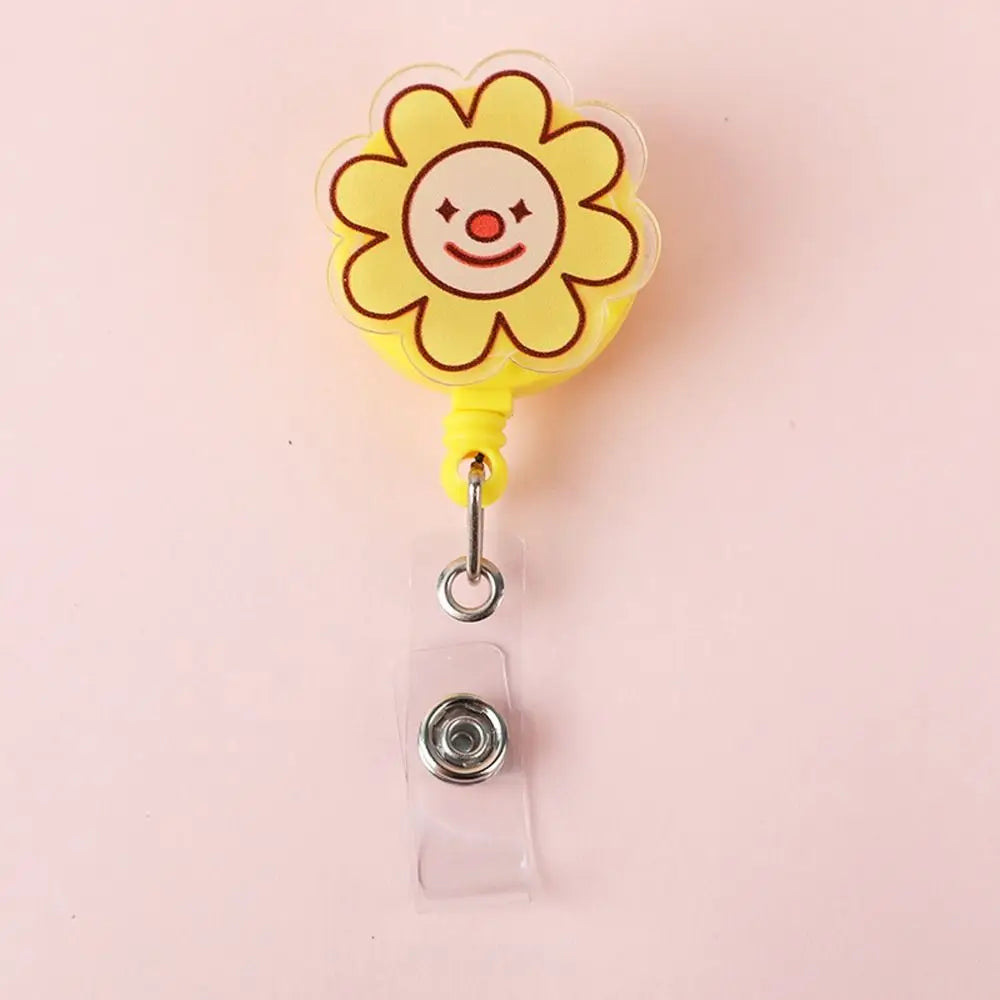 Retractable Badge Reel – Cartoon Acrylic ID Card Holder Clip Retractable Badge Reel Axl Style 4
