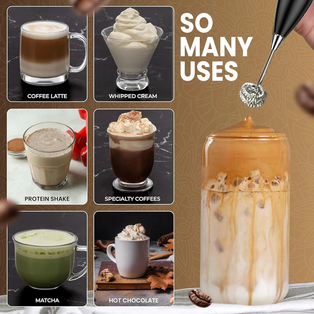 ONEKA Handheld Milk Frother – Mini Whisk for Coffee & Latte Handheld Milk Frother Axl